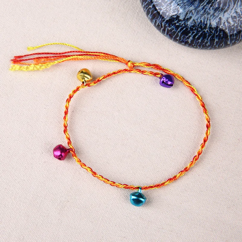 Doreenbeads 10 шт случайный цвет ручной работы Lucky Bell браслеты из красной веревки