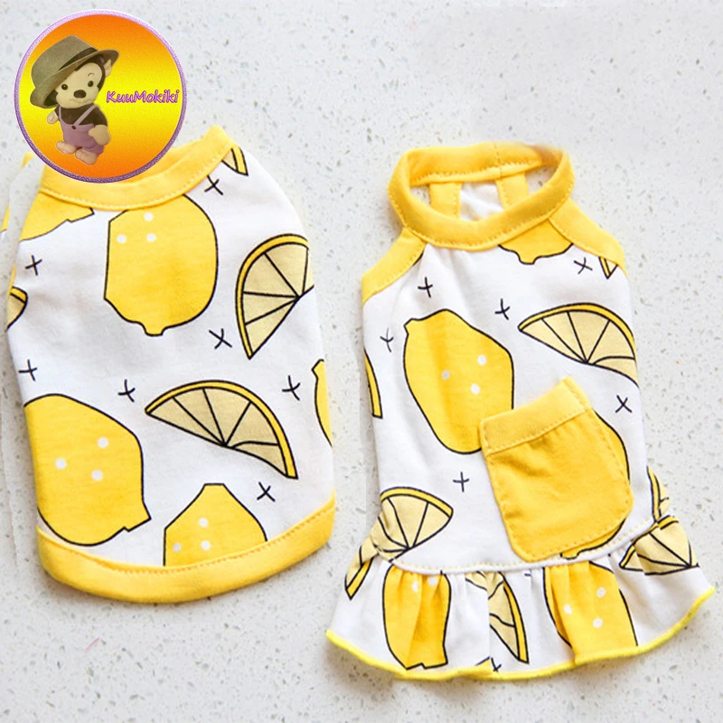 Dog Couple suit pet dress dresses T shirt Pet Clothes dogs vest vests clothing Vestidos New Arrivals skirt Lemon design |