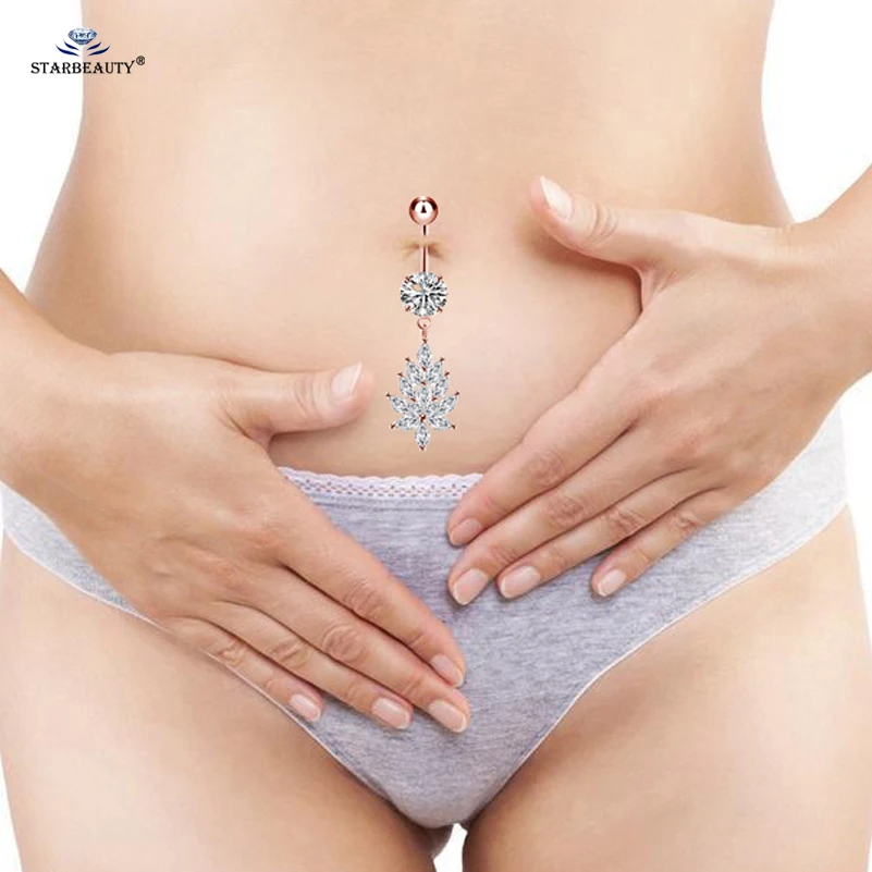 Роскошные белые Bijoux (украшения своими руками) живота Piercing Nombril розовое золото