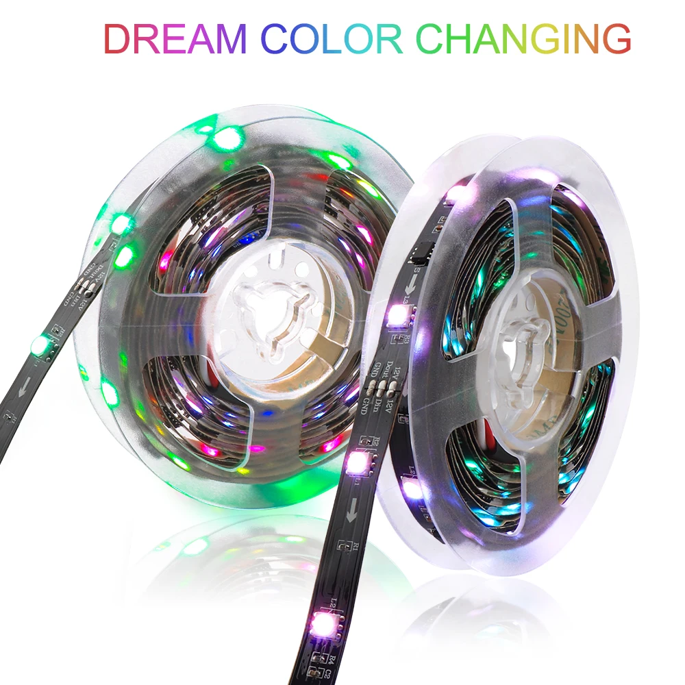 WS2811 LED Strip 30 LEDs RGB SMD5050 Individually Addressable 12V Light Dream Color Ribbon Lamp 1M 2M 3M 4M 5M IP30 | Лампы и