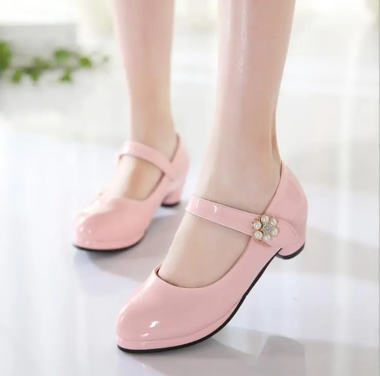 Весна-Осень 2019 детская кожаная обувь модные женские туфли для выступлений