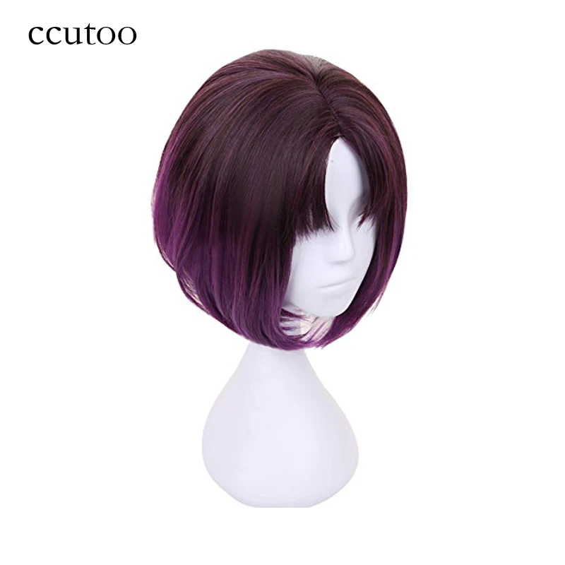 Женский короткий парик ccutoo 14 дюймов фиолетовый черный Ombre синтетический Miss Kobayashi