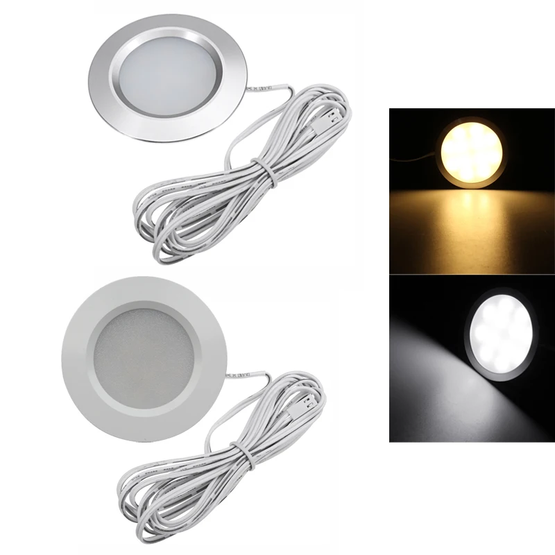 

1Pcs Car LED Dome Light 12V Recessed Down Interior Lamp for Camper Home Boat Trailer RV Light White/Warm White Drop Shipping
