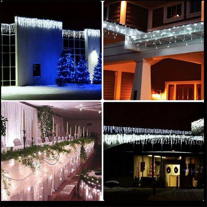 AIFENG Christmas Lights Outdoor Decoration 3M Wide 0.3-0.6M Droop Led Curtain Icicle String New Year Wedding Light | Лампы и освещение