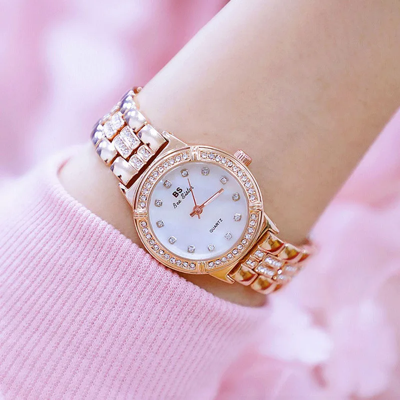 1338 Rose gold Водонепроницаемые золотые часы для женщин, кварцевые часы для девушек, Лидирующий бренд, роскошные женские часы-браслет, часы для девушек, Relogio Feminino - Цвет: 1338 Rose gold