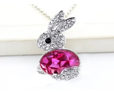 Модное ожерелье с подвеской в виде кристаллов милое кролик для женщин LM-N005 |