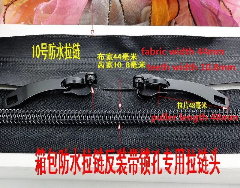 10 # нейлон молния водонепроницаемые молнии с ключевыми отверстиями slider для шитья