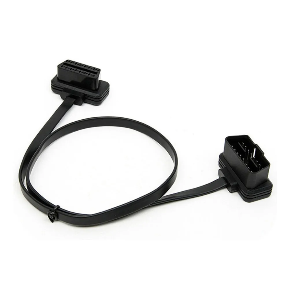 Новый OBD2 16 Pin плоский кабель для мужчин и женщин Локоть Диагностика расширения 2FT |