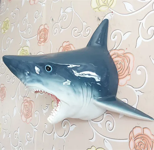 Уникальная великая белая голова акулы Настенная подвесная смола 3d челюсти