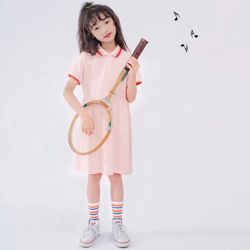 2019 New Summer Teenage Girls Clothing Fashion Big Children's Cotton Short Sleeve Dress Lovely Sports Leisure | Детская одежда и