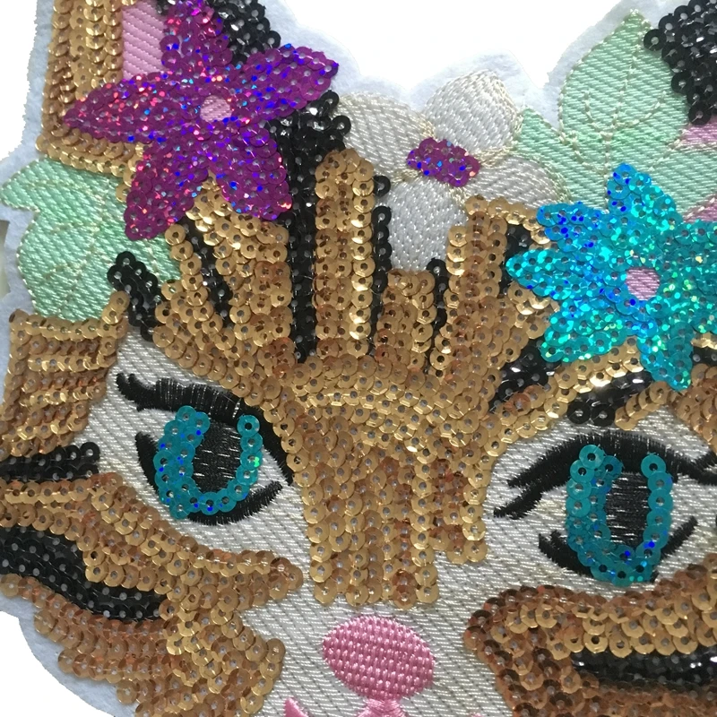 Красота Cat патч для одежды Высокое качество 3D нашивки с Блестками одежда ткани