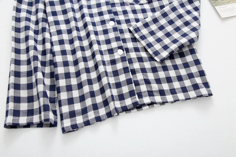 

Fdfklak Autumn 2020 New Couple Plaid Long Sleeve Sleepwear Cotton Pajamas Night Clothes Pijama Sets Nightwear Home Clothes Q1397