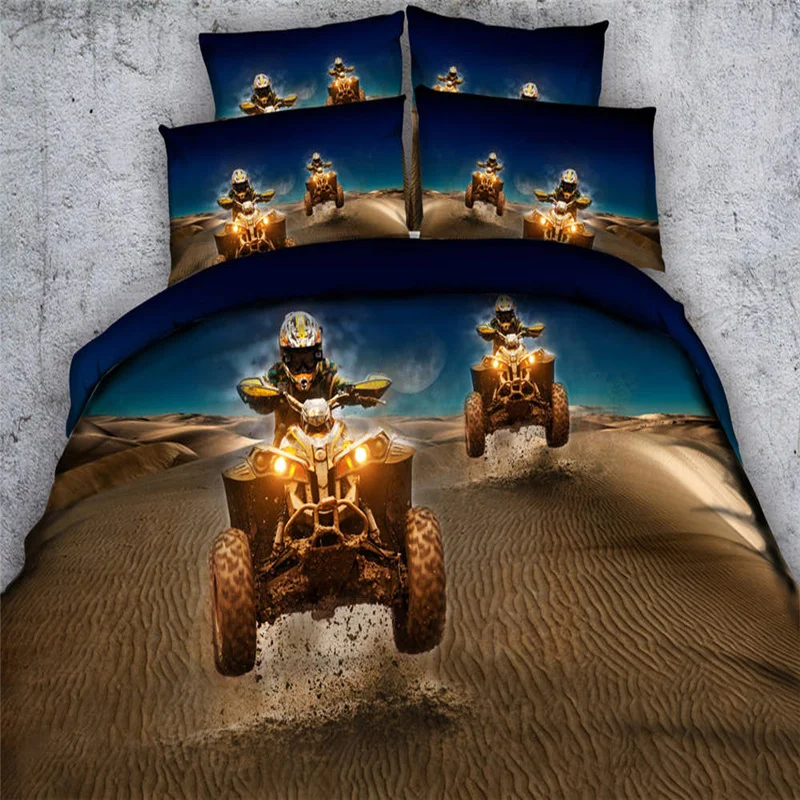 Комплект постельного белья для мальчиков покрывало с 3D эффектом 500TC синее золото