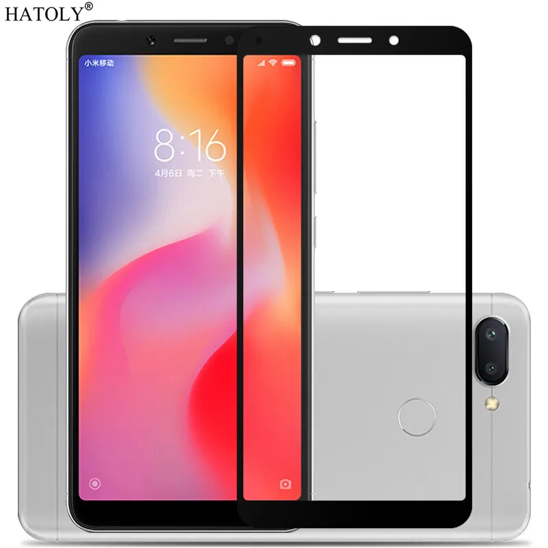 Защитное стекло для экрана Xiaomi Redmi 6 закаленное полное покрытие клеем | Мобильные