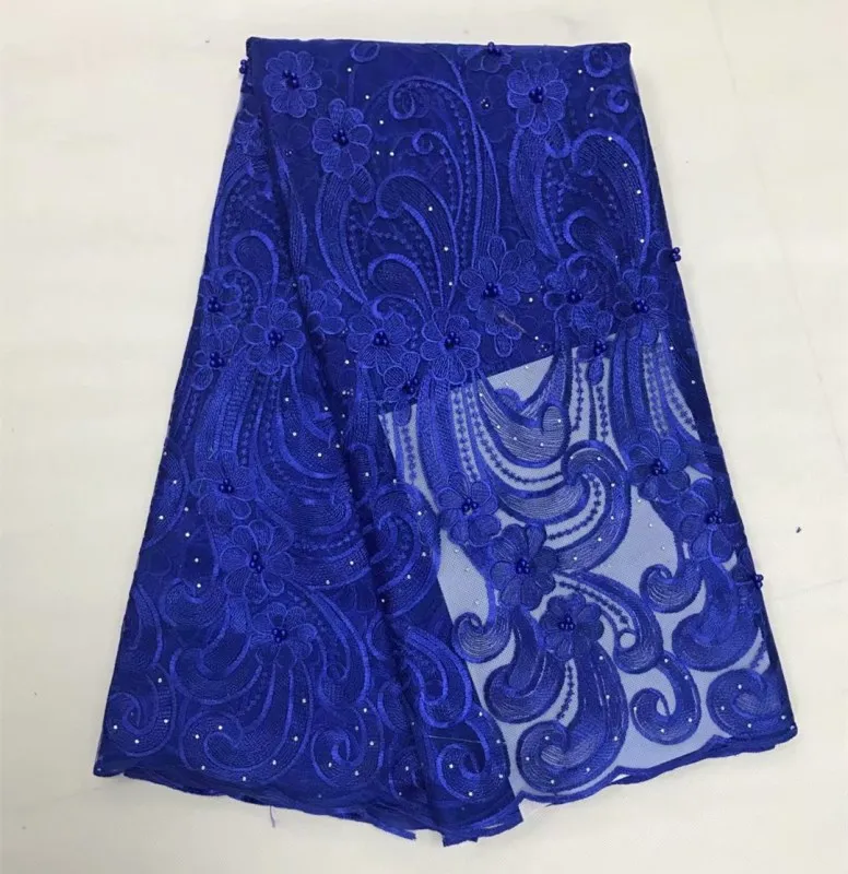 Африканское кружево 2019 ткань с вышитым цветком высокого качества бисером
