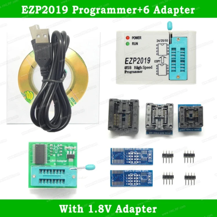 EZP2019 6Items RT809H RT809F TL866II плюс универсальный памяти на носителе EMMC-программирование NAND Flash EZP2019 2 предмета/5 предметов/6 предметов высокое Скорость USB программист - Цвет: EZP2019 6Items