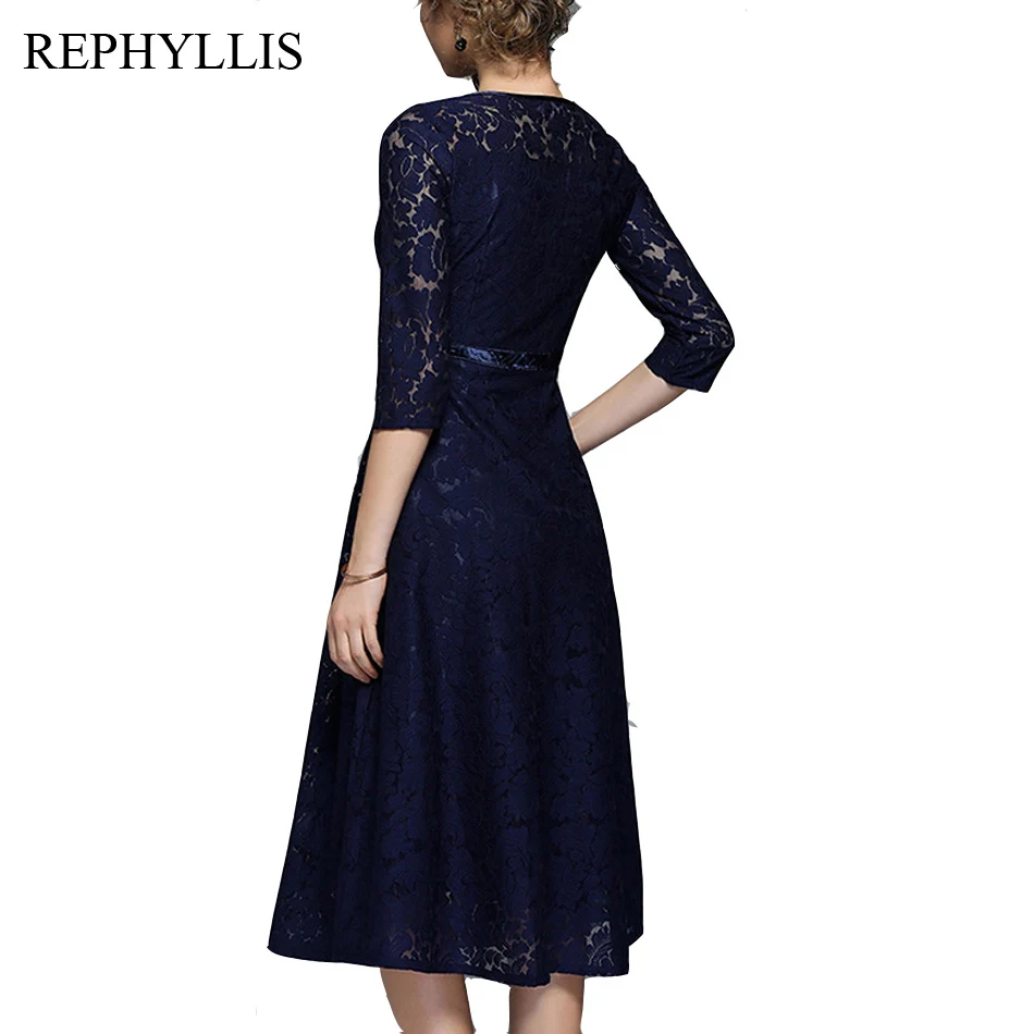 REPHYLLIS женское модное цветочное кружевное платье с круглым вырезом 2/3 свадебных