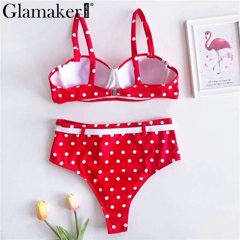 Glamaker сексуальное красное праздничное бикини микро боди купальник женский лето