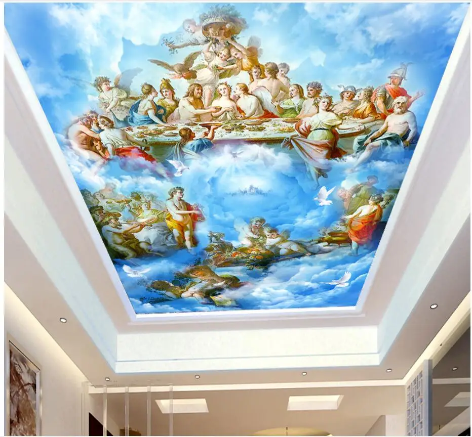 3d wallpaper custom photo The Gospel of heaven is European ceiling murals wall for bedroom walls 3 d picture | Строительство и