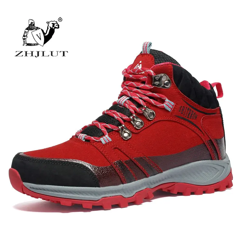 Coral Red ZHJLUT походная обувь для мужчин, обувь для альпинизма, унисекс, высокое качество, уличная Треккинговая обувь, дышащие походные охотничьи ботинки - Цвет: Coral Red