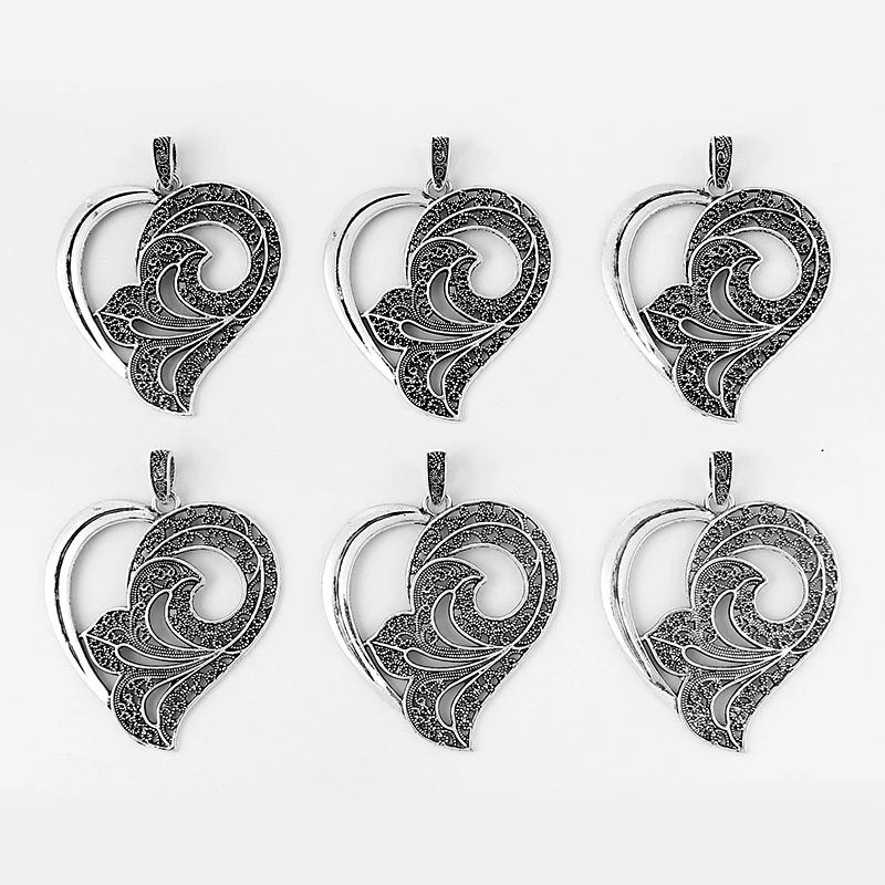3 шт. подвески в виде цветка лилии филигранью 65*61 мм|heart filigree|filigree heart pendantfiligree pendants |