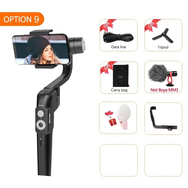 color1 MOZA мини S 3 оси ручной складной Gimbal стабилизатор для huawei P30 Pro iPhone X 8 плюс против мини Ми Zhiyun гладкой 4 - Цвет: color1