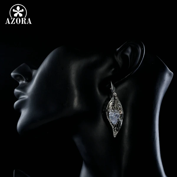 Женские яркие серьги AZORA прозрачные подвески с фианитом класса ААА TE0250|earrings