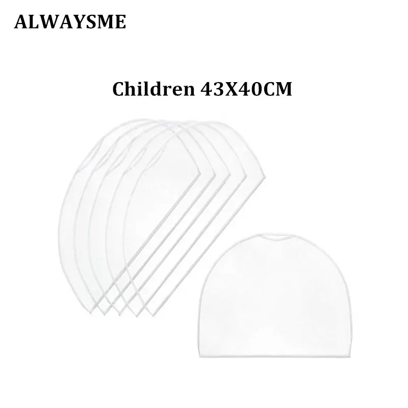 ALWAYSME 35 г/шт. прозрачный пластиковый материал женские и Aposs детские защитные Наплечные Чехлы для взрослых 53X40 см Детские 43X40 см - Цвет: Children 43X40CM