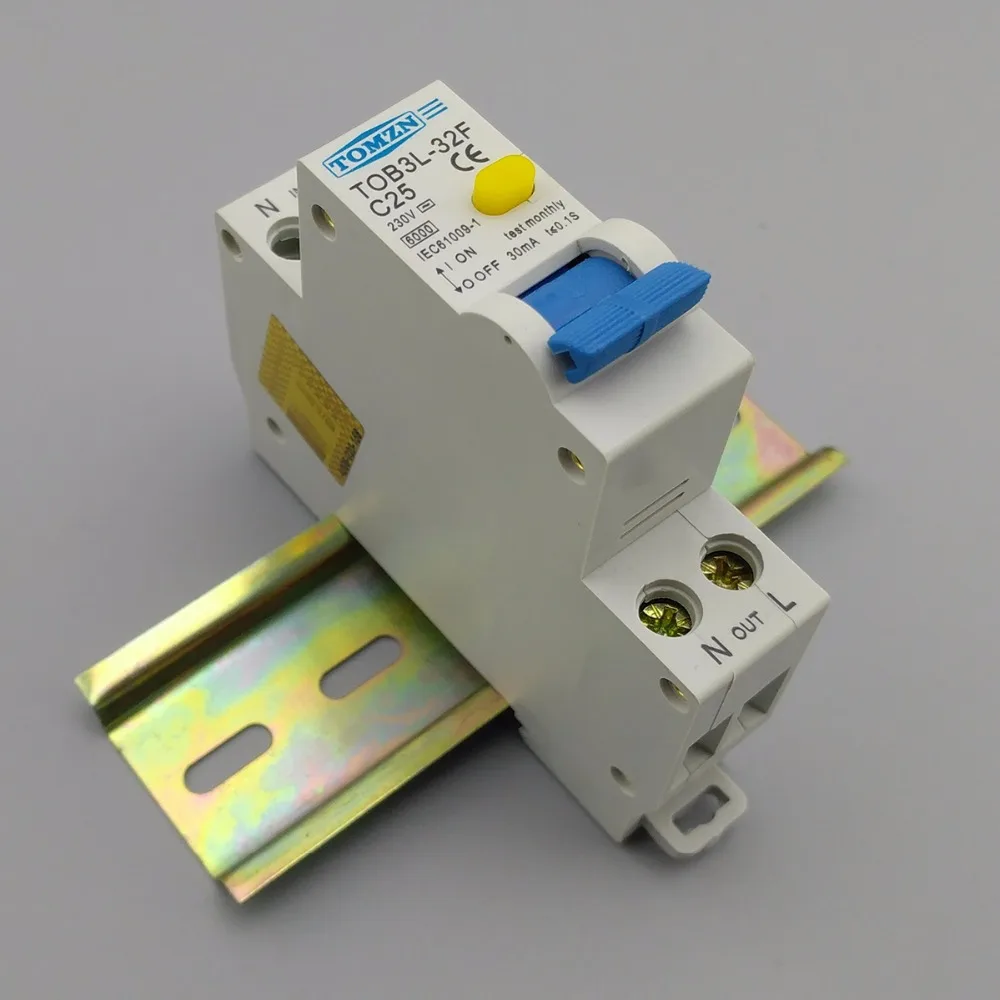 Фото TOB3L-32F 18 ММ RCBO 25A 1 P + N 6КА Остаточный ток выключателя с по сравнению с нынешним и предохранения от Утечки дифференциальный автомат, диф автомат... №4