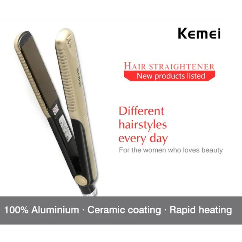 KEMEI 2017 выпрямители для волос Портативный Керамический выпрямитель утюжки