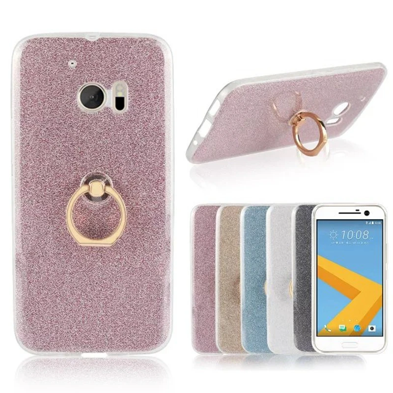 Для HTC One M10 5 1 дюймов чехол с блестящей пудрой кольца мягкий TPU для мобильного