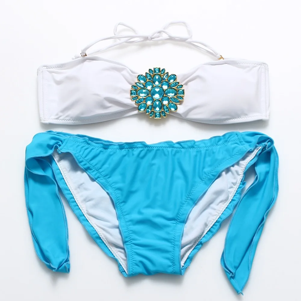 MisShow Swimsuits Women Sexy Bikini Rhinestone Swimwear 2017 New Arrive Beach Swimsuit push up bathing suit |