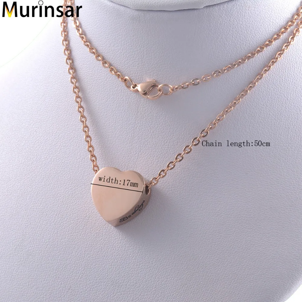 Мода 316L нержавеющая сталь Roes Золотое сердце кулон ожерелье &quotбыть всегда&quot