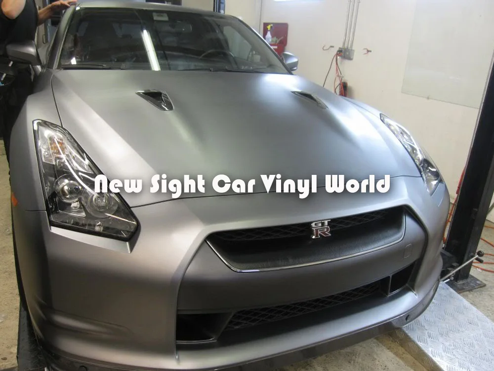 Серебряная матовая виниловая пленка пузырьковая без воздуха для автомобиля