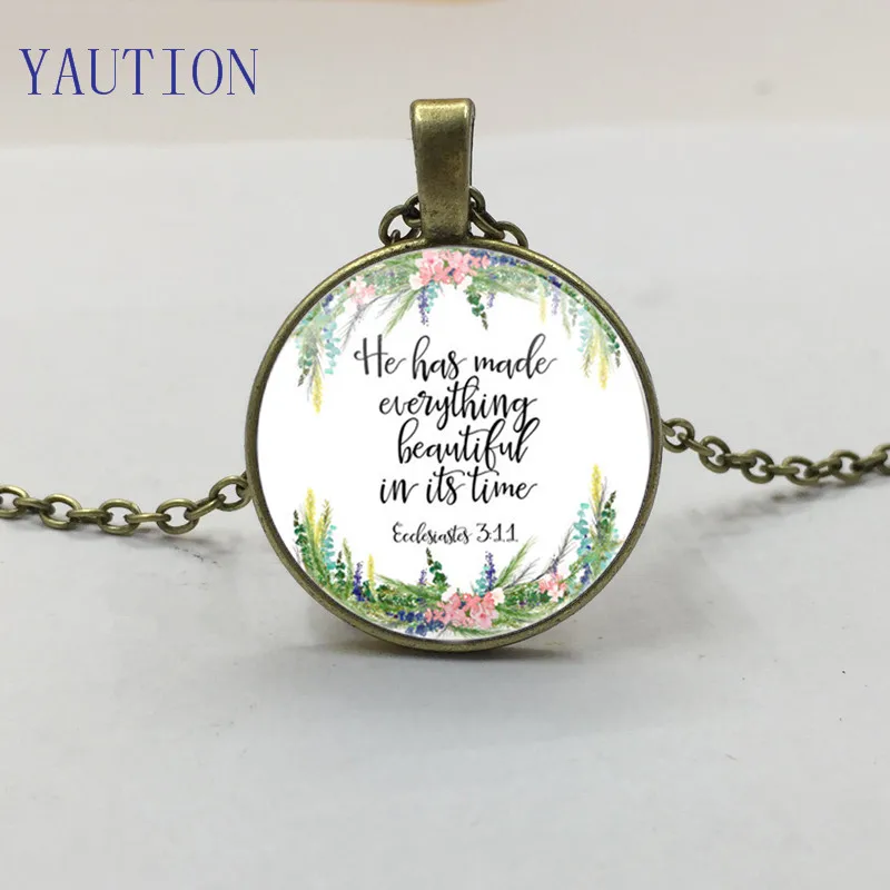Цепочка YAUTION New He Made All Beautiful in its Time ecesiastes 3:11 с текстами Библии модные ювелирные
