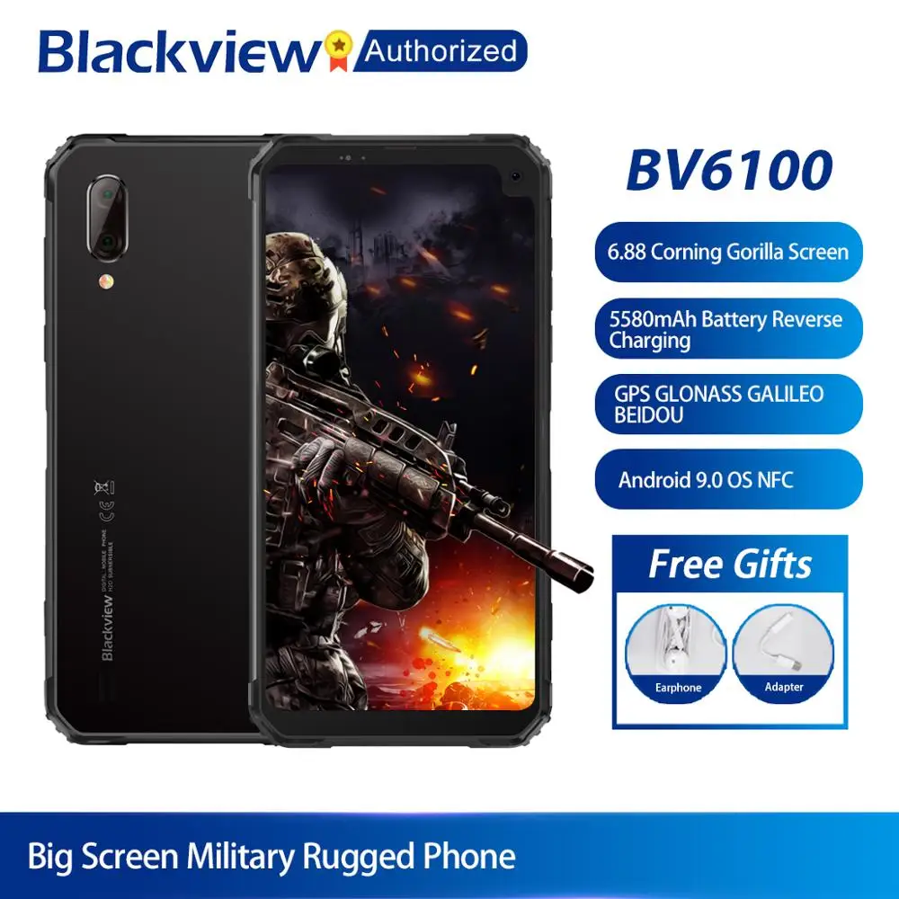 Blackview BV6100 Android 9 0 мобильный телефон 6 8 &quotсмартфон с большим экраном IP68