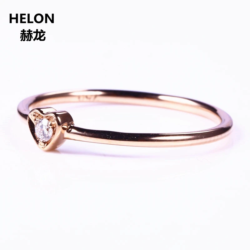 

Attractive! Solid 10k Rose Gold VS/H Natural Diamonds Engagement Ring Wedding Band Trendy Heart Women