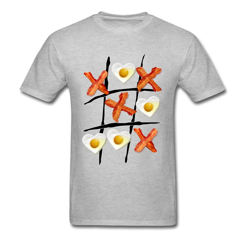 Мужская футболка с принтом в форме сердца Bacon Tic Tac Toe хлопковая Футболка для