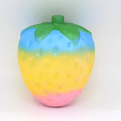Strawberry 10cm Милый банан и лимон, водяная дыня, персик, клубника, мягкое, медленно поднимающееся, гигантское моделирование, фрукты, телефон, ремни, мягкая детская забавная игрушка, подарок - Цвет: Strawberry 10cm