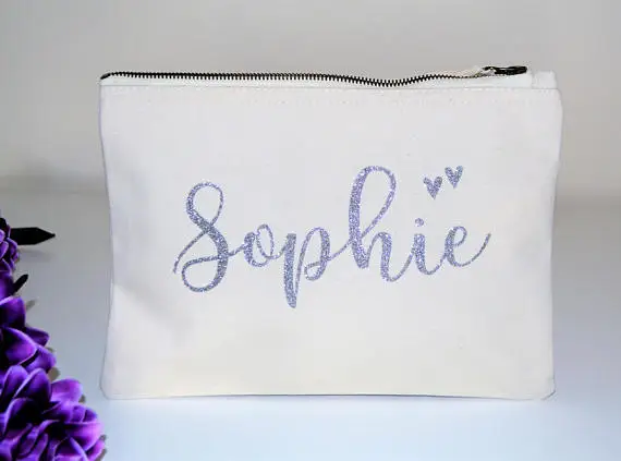 

customize name glitter wedding bridal Bridesmaid Makeup Gift Make Up comestic Bags kits zipper pouches Clutches Birthday gifts