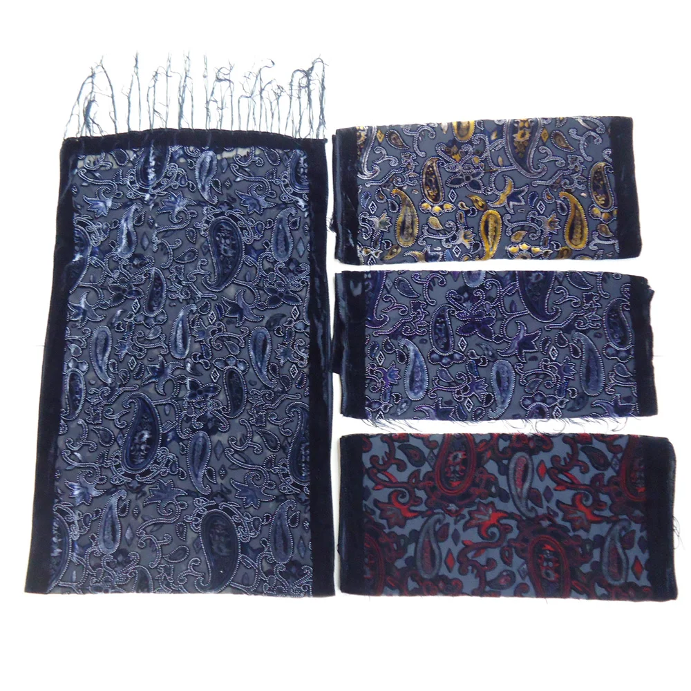 Лимит количества! Черный бархатный женский шарф кешью зимнее вечернее пончо