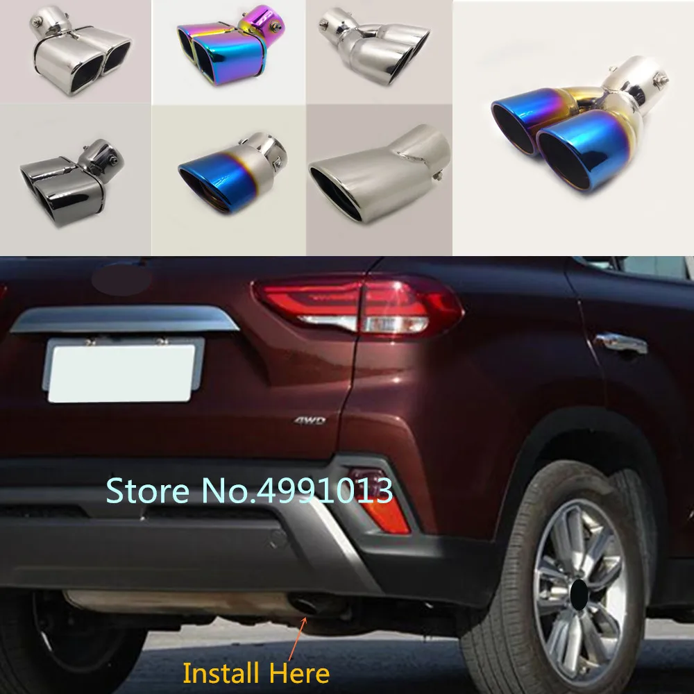 Для hyundai IX35 автомобильный Стайлинг задняя крышка глушитель из нержавеющей стали выпускной наконечник хвост 1 шт