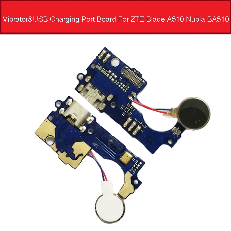 For ZTE Blade A510 Vibrator& USB Charging Port Board For ZTE Blade A510 Nubia BA510 Charger Dock Connector Board Flex Cable Replacement Parts - Цвет: For ZTE Blade A510
