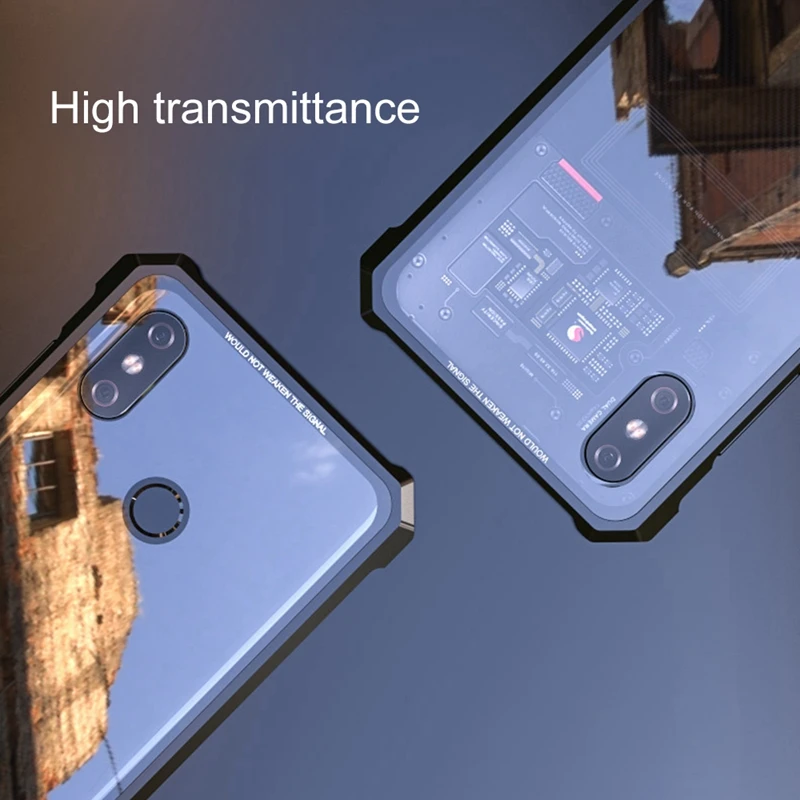 Закаленное Стекло для Xiaomi Mi 8 чехол роскошные назад металлический каркас Броня