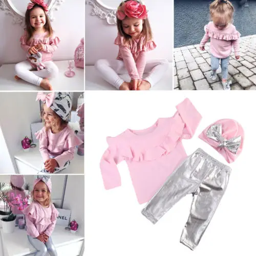 Комплект из 3 предметов для новорожденных и маленьких девочек топы толстовка