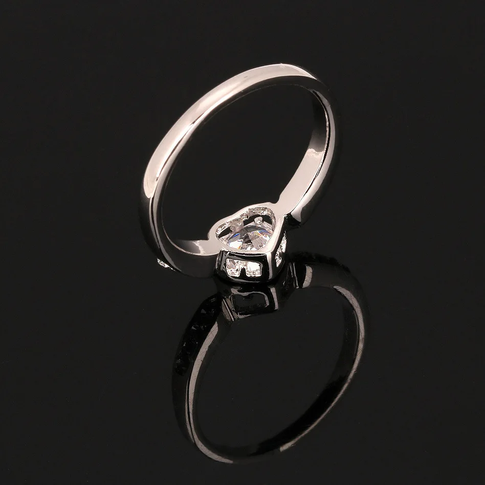 Minimal Crystal Promise Forever Love Heart Rings Stainless Steel filled Ring Women Couple Elegant Wedding Jewelry Anillos Bff | Украшения и