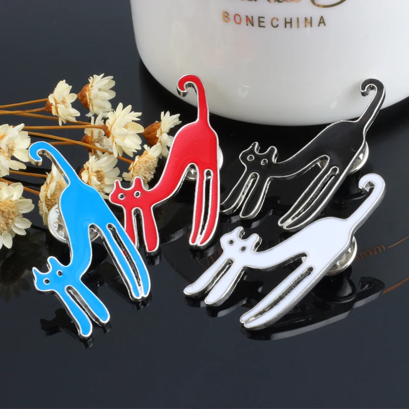 Модная женская брошь на свитер 4 шт./компл. застежке с мультяшными кошками цвета