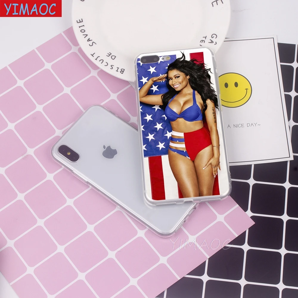 Мягкий чехол YIMAOC Rap singer Nicki Minaj из ТПУ и силикона для iPhone 8 7 6 6S Plus 5 5S SE X XR XS 11 Pro Max |