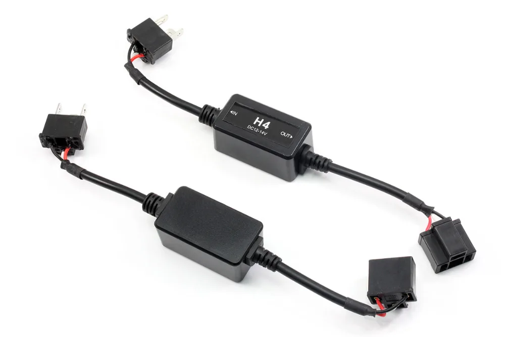 1 пара H4/H7 LED свет CANBUS жгут проводов адаптер светодиодные фары предупреждение