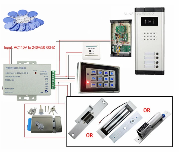 Видеодомофон 5 шт. цветной монитор 10 дюймов умный видеодомофон с замком + система